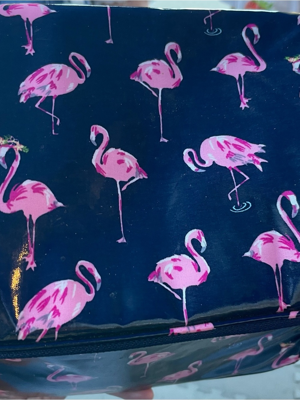 Vera Bradley Pink Flamingo Print Lunch tote - Picture 2 of 4
